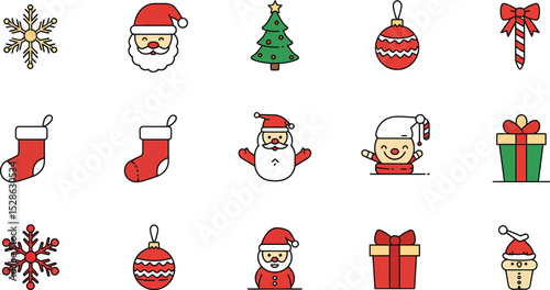 Whimsical Holiday Icons Festive Cheer