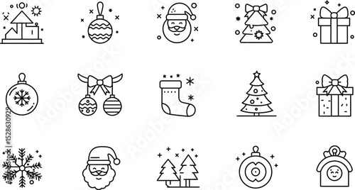 Christmas festive icons festive cheer