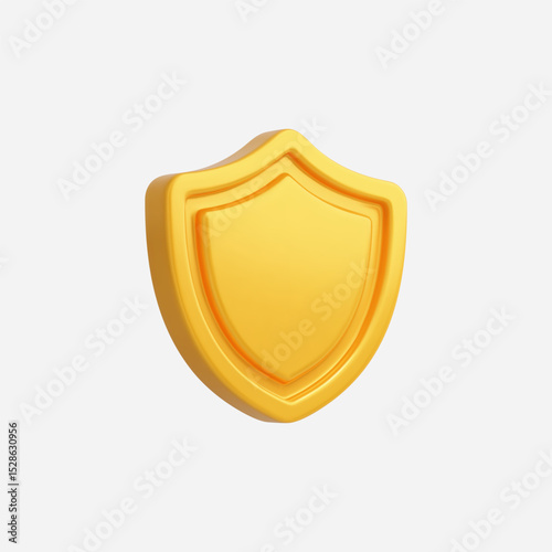 3d Realistic Shield Icon Vector Illustration