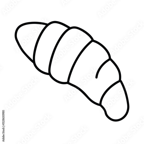 Simple line drawing of a delicious croissant pastry