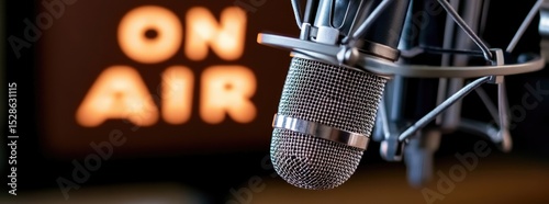 Streaming online - podcast dialogue, live transmission, blog narration, radio background, digital speech, on-air message, media platform, microphone audio, voice channel, broadcasting network.