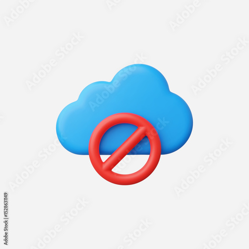 3d Realistic Internet Cloud vector Illustration