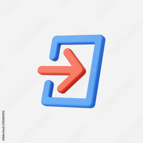 3d Realistic Login icon vector Illustration