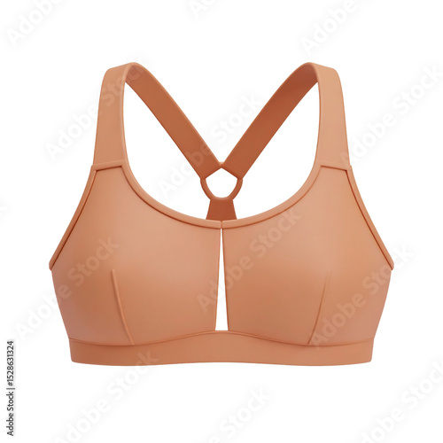 Wallpaper Mural summer active bra in Mocha color , cute cartoon icon style Torontodigital.ca