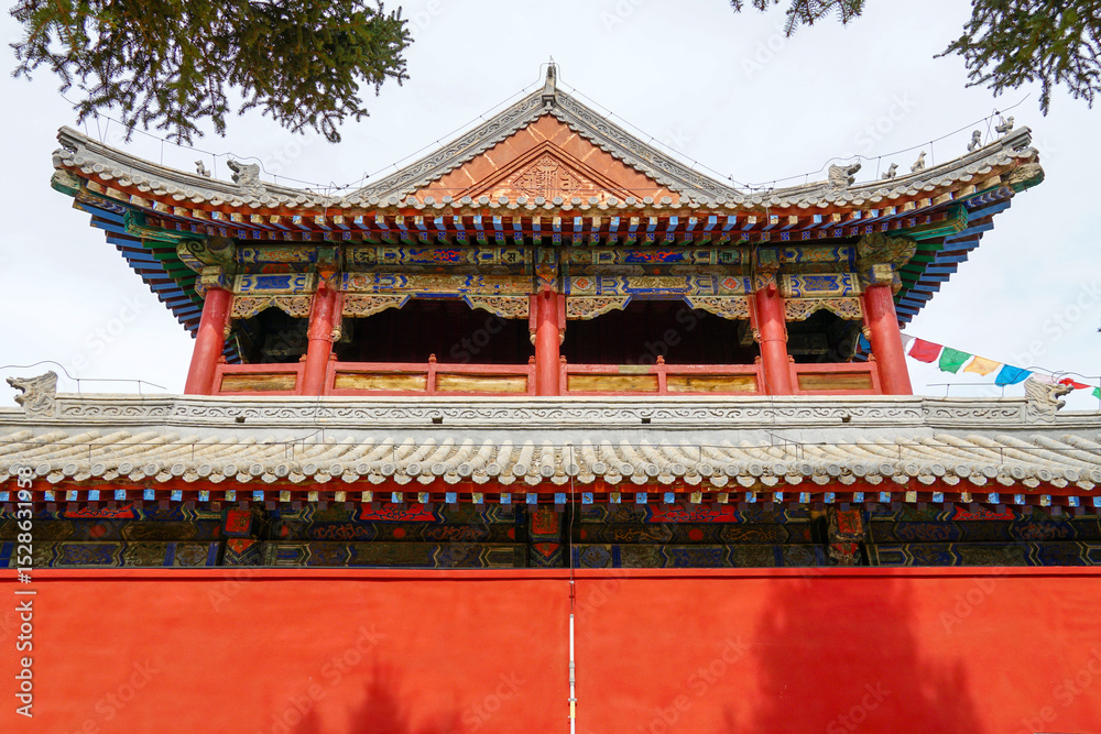 Fototapeta premium Fuhui Temple, Kalaqin Banner, Chifeng, Inner Mongolia, China