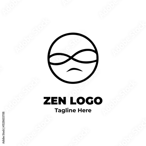 Zen logo, meditative brush stroke, clean enso circle, spiritual balance symbol, abstract minimalist design for healing brand, yoga theme, and clarity logo