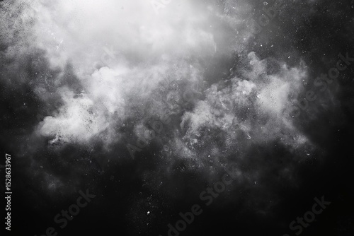 Dreamlike Abstract Smoke and Clouds - Mysterious Gray Mist Formation in Ethereal Monochrome Texture Background
