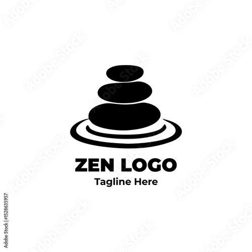 Zen logo, brush circle, spiritual enso icon, peace symbol design, minimalist stroke art for health logo, calm center, and wellness theme