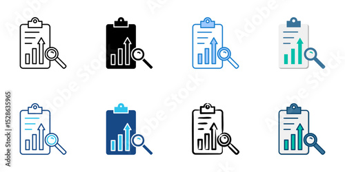 Analysis icon set multiple style collection 
