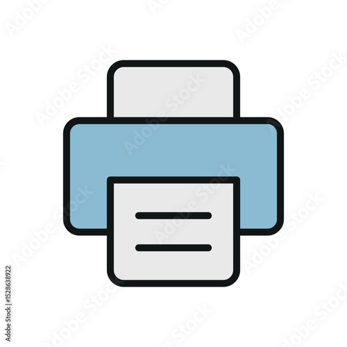 Flat color fax icon, ideal for office apps and communication visuals.