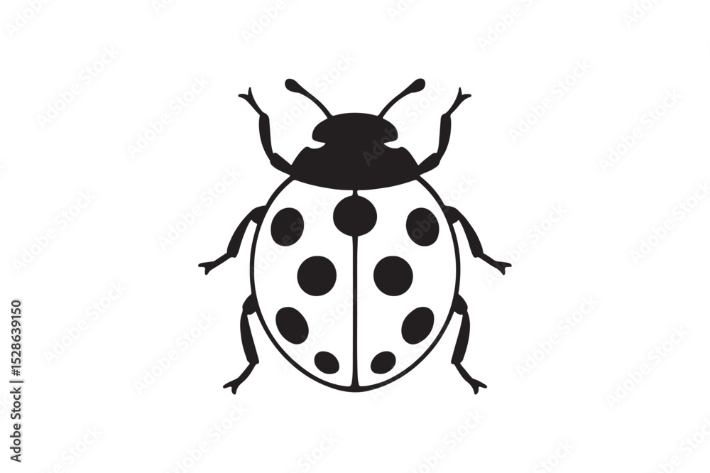 Ladybug Luck silhouette vector with white background Ladybug Luck silhouette vector with white background