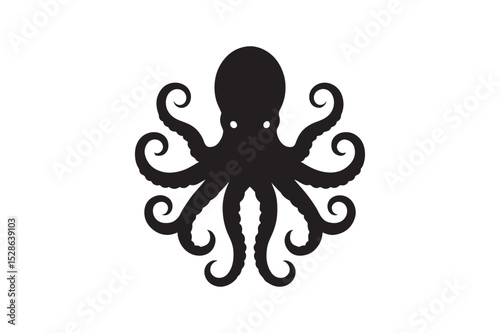 Kraken Arms silhouette vector with white background