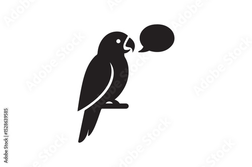 Parrot Talk silhouette vector with white background