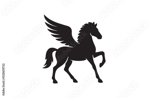Pegasus Wing silhouette vector with white background