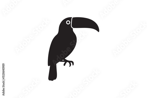 Toucan Beak silhouette vector with white background