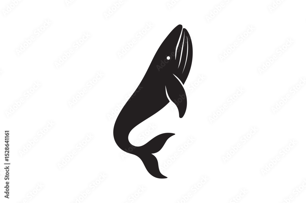 Naklejka premium Whale Song silhouette vector with white background