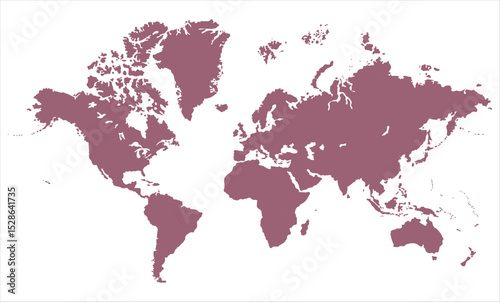 World map accurate scale-08, world map vector image, modern world map, Illustration, eps 10, worldwide, all continents, all countries, worldwide project