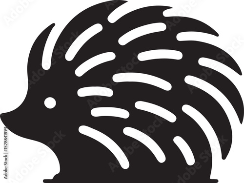 Cute Hedgehog Silhouette Vector