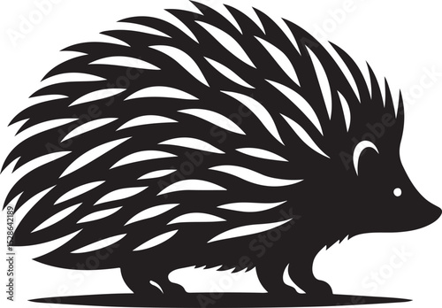 Cute Hedgehog Silhouette Vector