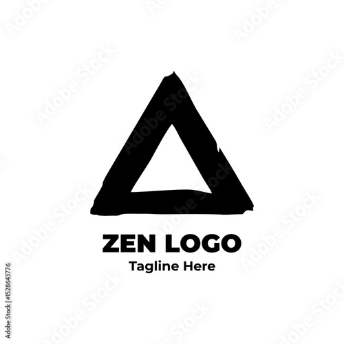 Zen logo, circle brush stroke, tranquil ink art, minimal spiritual icon, peace flow symbol for yoga design, therapy branding, and emotional wellness guide