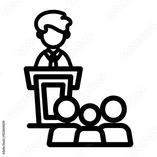 podium Line Icon