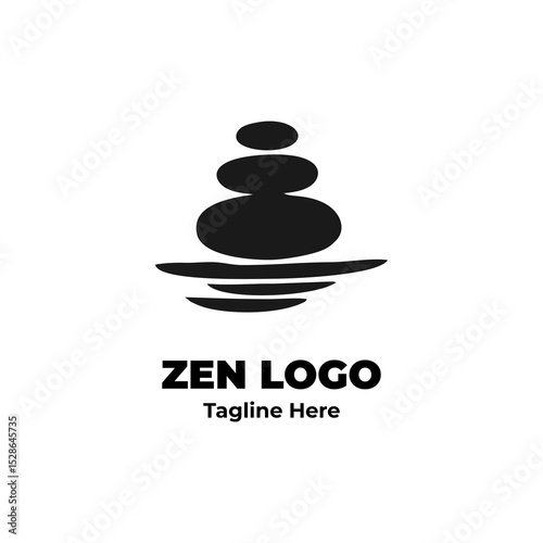 Zen logo, minimalist line art, peaceful circle, spiritual ink, balance symbol for brand design, wellness theme, meditation guide, and yoga studio identity