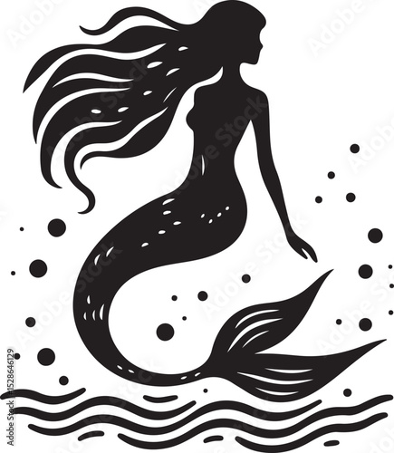 Mermaid Silhouette Vector