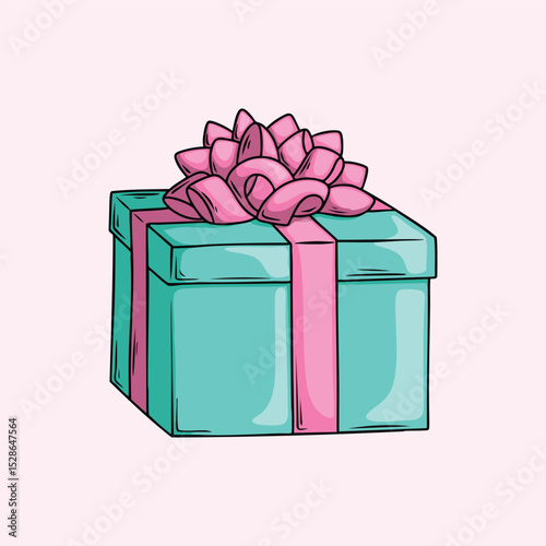 Hand-drawn Gift Box with a Bow