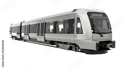Modern electric train isolated on a white background png ai generated