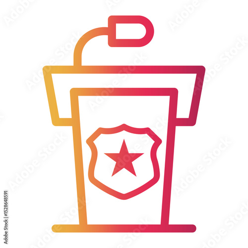 lectern security Line Gradient Icon