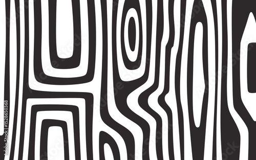 Abstract black and white design with organic shapes forming a decorative seamless pattern