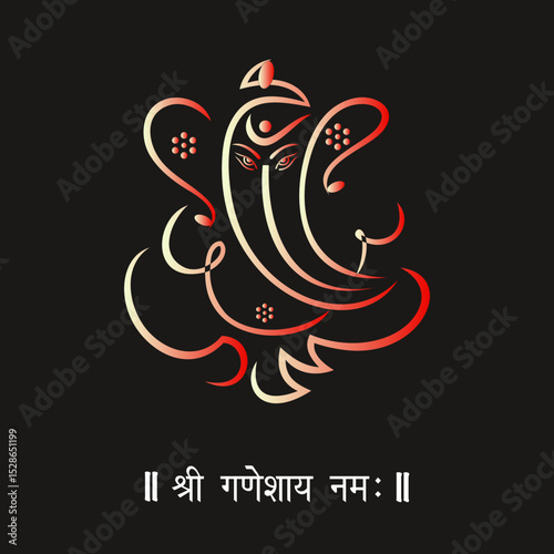 Lord Ganesha Vector image, Shree Ganesh ji, Hindu Lord Ganesha artwork, Ganesh Chaturthi festival of India, Lord Ganesha, Abstract, isolated, Religion, hindu, lord ganesha, 