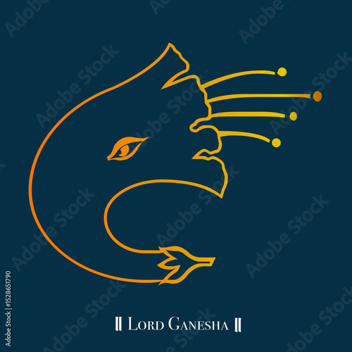Lord Ganesha Vector image, Shree Ganesh ji, Hindu Lord Ganesha artwork, Ganesh Chaturthi festival of India, Lord Ganesha, Abstract, isolated, Religion, hindu, lord ganesha, 