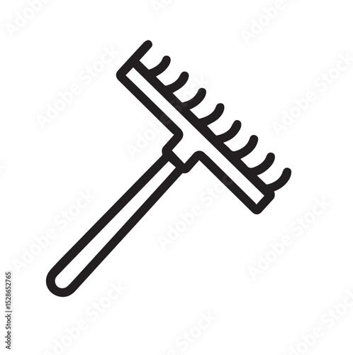Outline of Garden Rake Icon