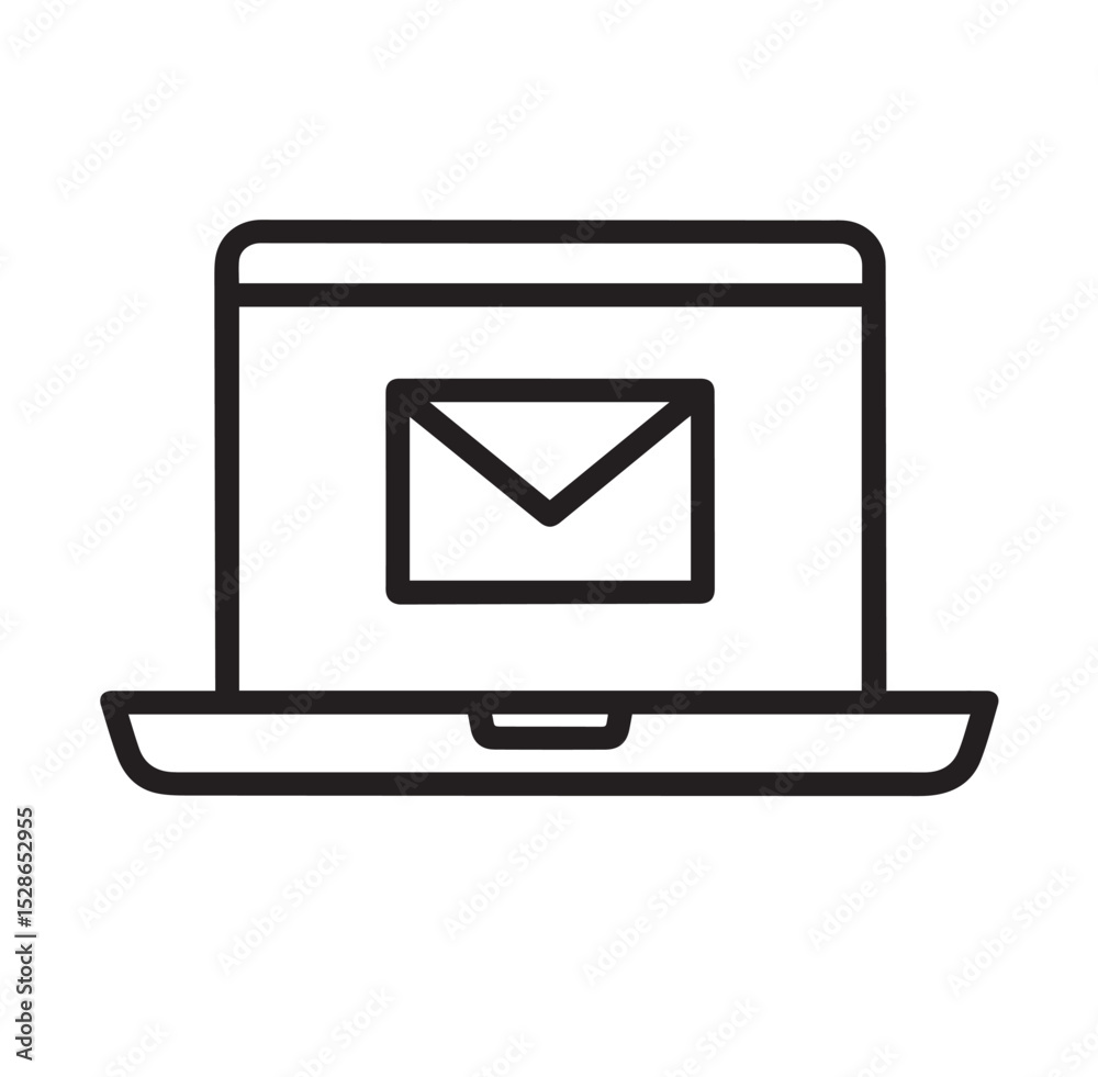Email on Laptop Icon Email on Laptop Icon