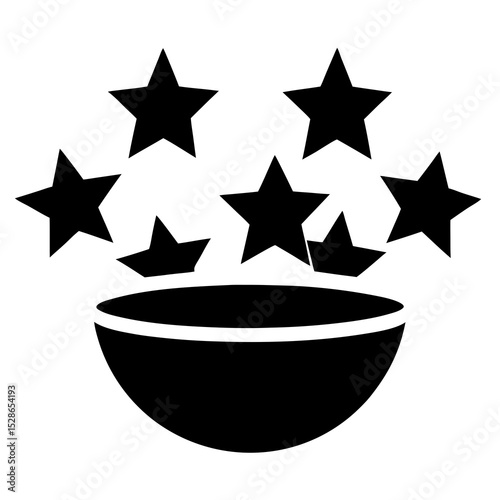 Stars falling into a bowl magical success achievement
