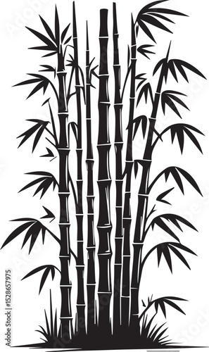 bamboo vector illustration, bamboo logo, bamboo silhouette vector isolated on white background