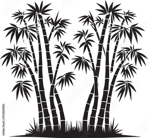 bamboo vector illustration, bamboo logo, bamboo silhouette vector isolated on white background