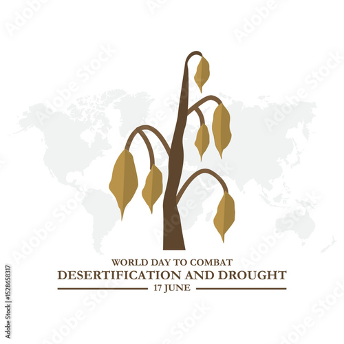 illustration vector graphic of World Day to Combat Desertification and Drought, 17 June, combat desertification and drought, celebrate, greeting card, 
