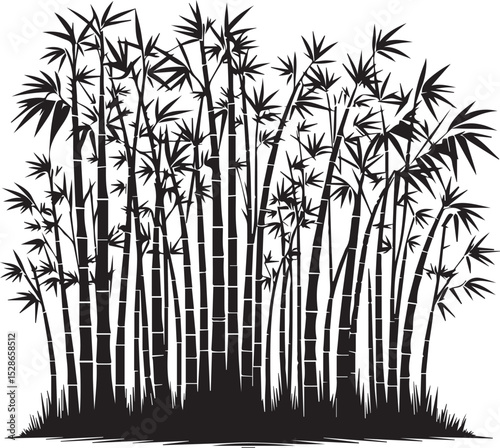 bamboo vector illustration, bamboo logo, bamboo silhouette vector isolated on white background