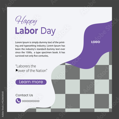  Labour day social media post template design
