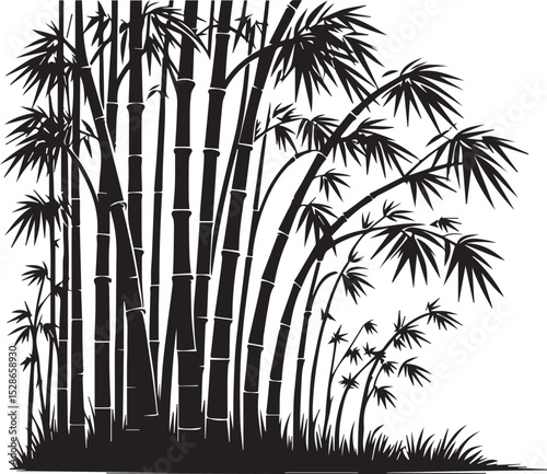 bamboo vector illustration, bamboo logo, bamboo silhouette vector isolated on white background