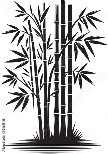 bamboo vector illustration, bamboo logo, bamboo silhouette vector isolated on white background