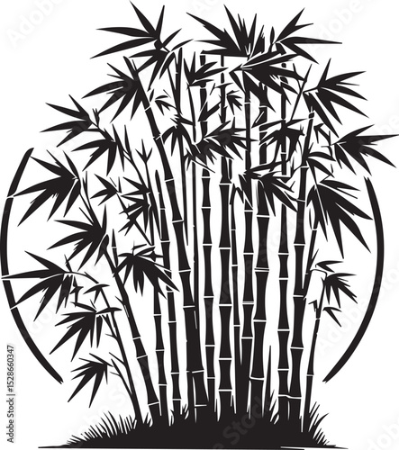 bamboo vector illustration, bamboo logo, bamboo silhouette vector isolated on white background