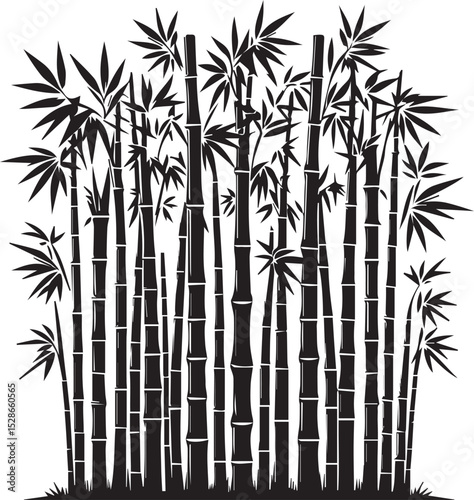 bamboo vector illustration, bamboo logo, bamboo silhouette vector isolated on white background