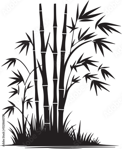 bamboo vector illustration, bamboo logo, bamboo silhouette vector isolated on white background