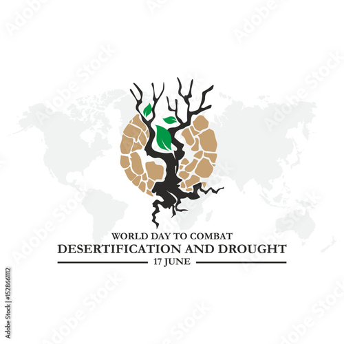 illustration vector graphic of World Day to Combat Desertification and Drought, 17 June, combat desertification and drought, celebrate, greeting card, 