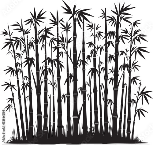 bamboo vector illustration, bamboo logo, bamboo silhouette vector isolated on white background