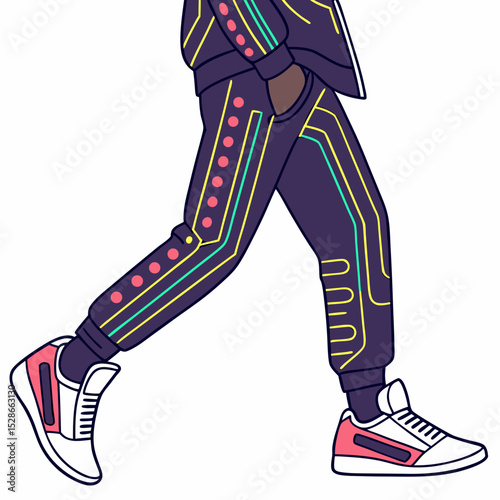 vector illustration of a football player with flag