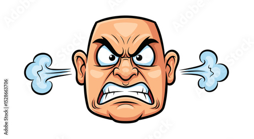 An Extremely Angry Man Cartoon Character Depiction